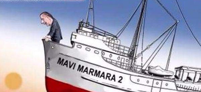 İsrail medyasından skandal Erdoğan ve Mavi Marmara karikatürü