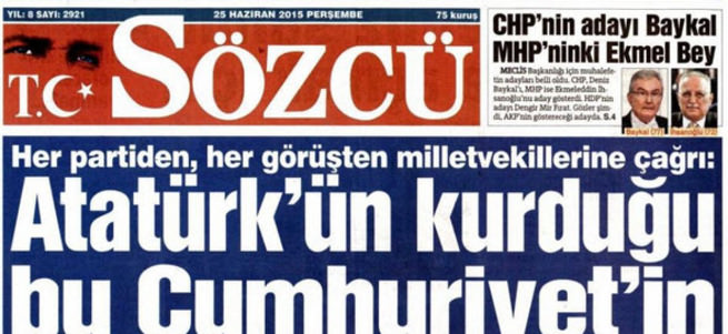 Sözcü gazetesi halkın seçtiği vekilleri hedef göstererek nefret suçu işledi