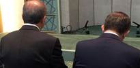 Beştepe Millet Camii'nin içerisinden Erdoğan ve Davutoğlu fotoğrafı