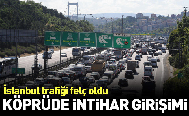 Köprüde intihar girişimi trafiği felç etti