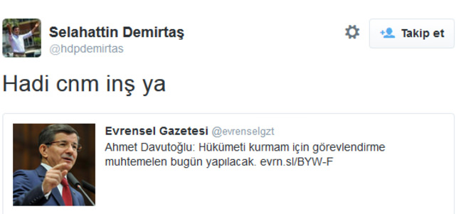 Demirtaş'tan haddi aşan tweet