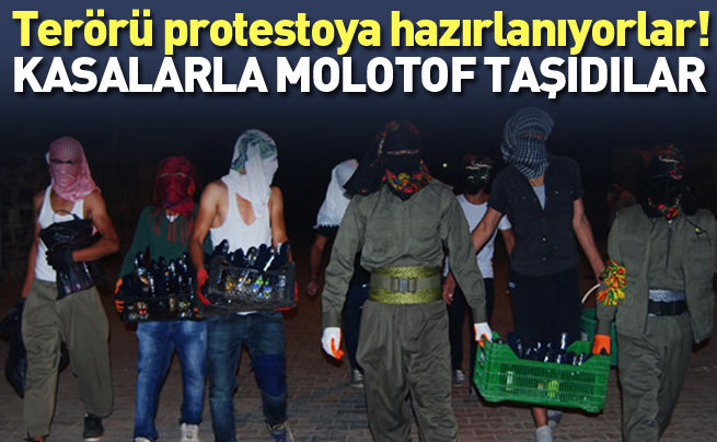 PKK'lılar kasa kasa molotof taşıdı