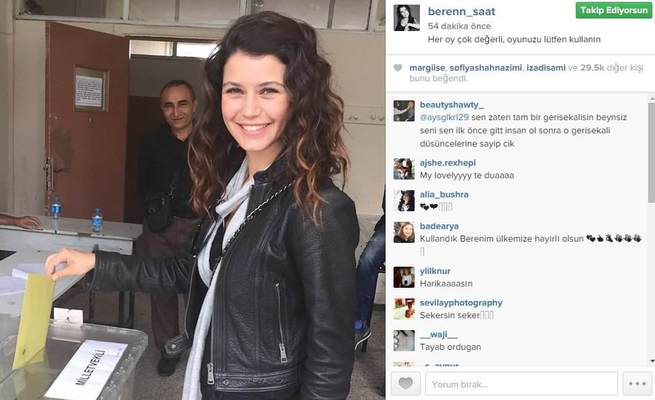 Beren Saat'ten savaş filmi paylaşımı