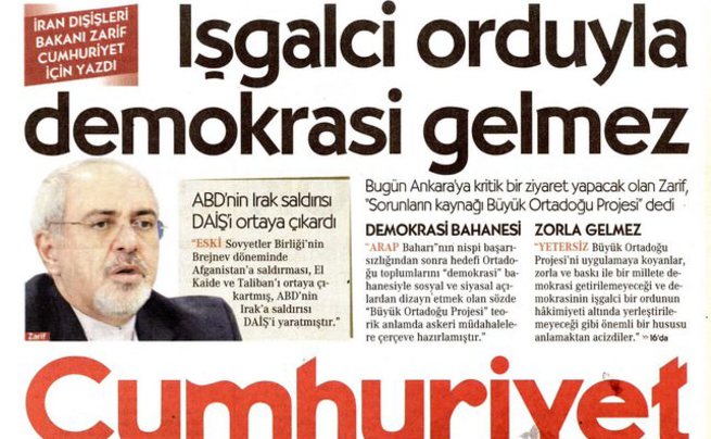 İran Dışişleri Bakanı Cumhuriyet'e makale yazdı