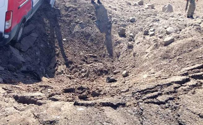 Teröristler Iğdır'da yola 1 ton bomba döşedi