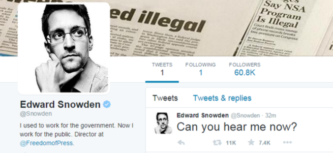 Edward Snowden Twitter'da ortaya çıktı!