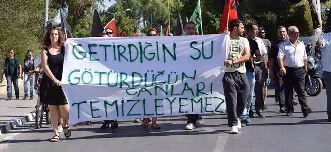 KKTC'ye içme suyu projesine protesto!