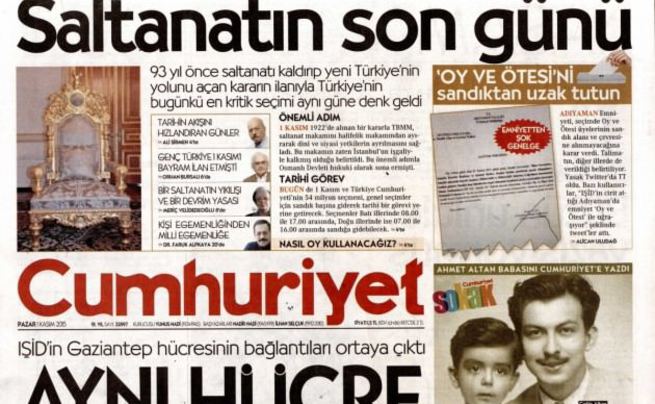 Cumhuriyet'in 'saltanat' manşeti yalan oldu