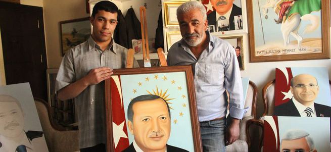 Gaziantep emniyeti engelli ressamın peşine düştü