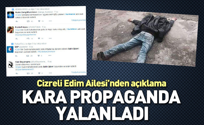 Cizre’de 11 yaşındaki Salih Edim’in öldürüldüğü haberleri yalanlandı