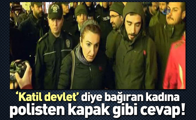 Katil devlet diye bağıran kadına polisten kapak gibi cevap