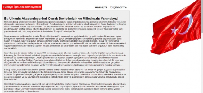 Akademisyenlerden teröre karşı operasyonlara destek