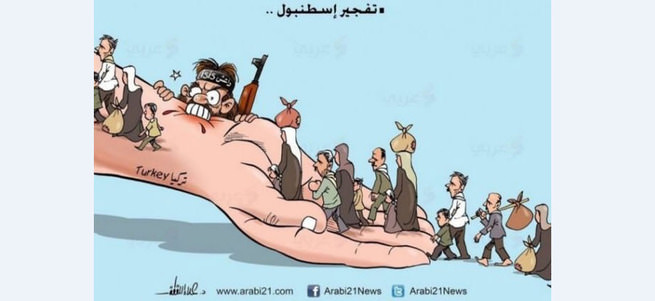 Filistinli karikatürist Sultanahmet'i çizdi
