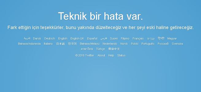 Twitter çöktü!