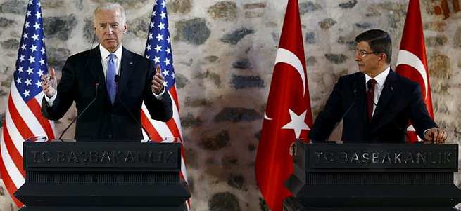 Davutoğlu ve Biden basın toplantısı düzenledi