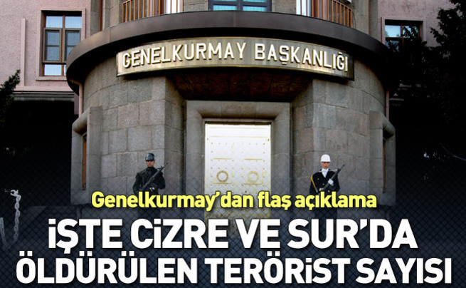 Cizre ve Sur'da 627 terörist öldürüldü