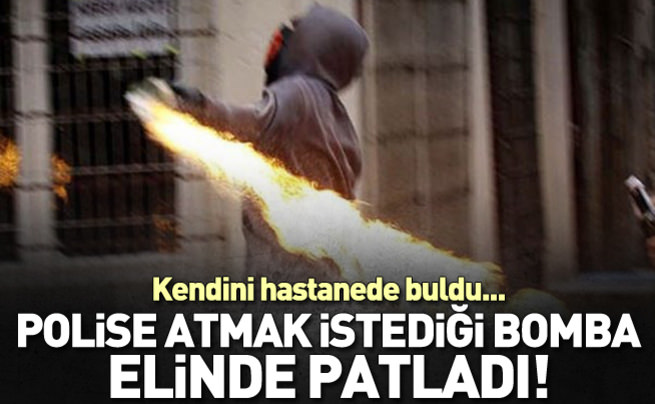 Polise atmak istediği bomba elinde patladı!