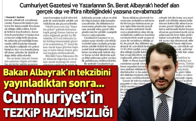Cumhuriyet'in tekzip hazımsızlığı