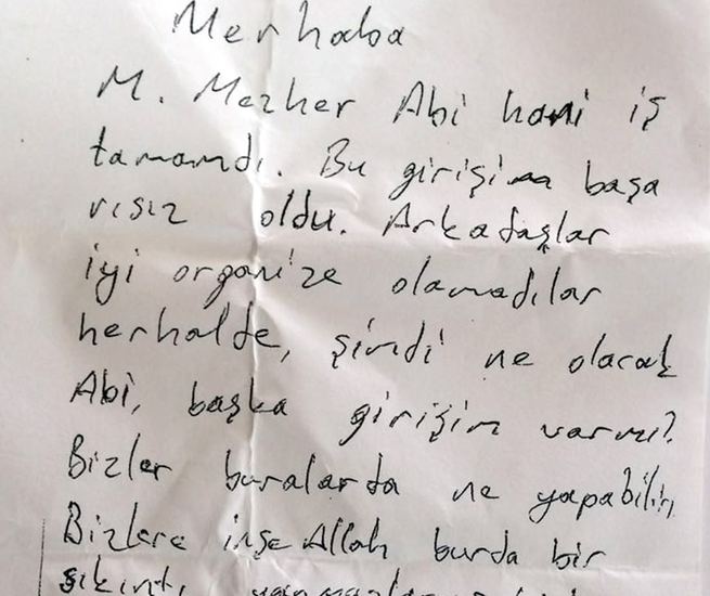 FETÖ'nün hayal kırıklığı cezaevindeki nota yansıdı